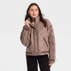NWT Universal Thread - Women's Quilted Jacket - Universal Thread Brown M Brown